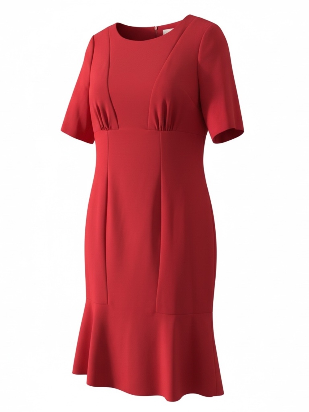 Lands' End Vibrant Orange Short Sleeve Trumpet Hem Midi Sheath Dress Size 12